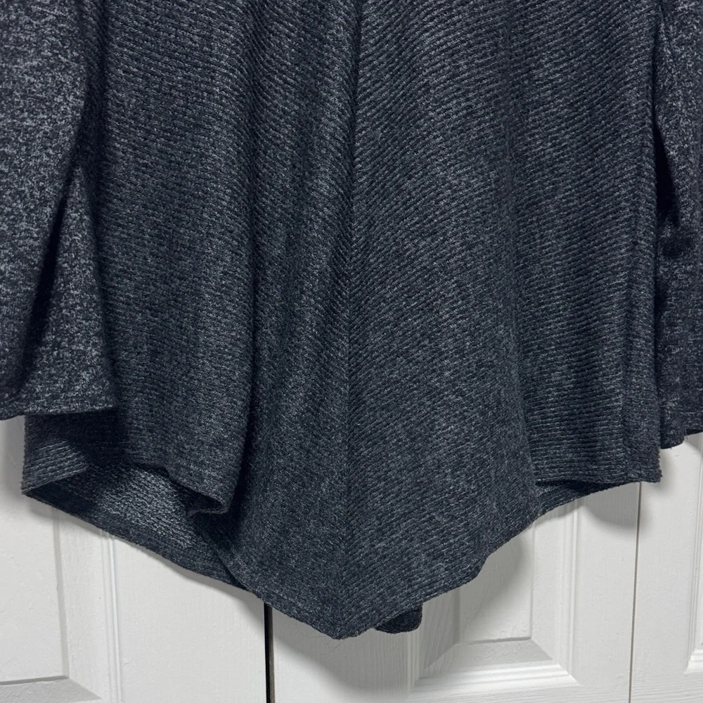 Iz Byer Black Cowl-Neck Draped Tunic Sweater - Picture 3 of 7
